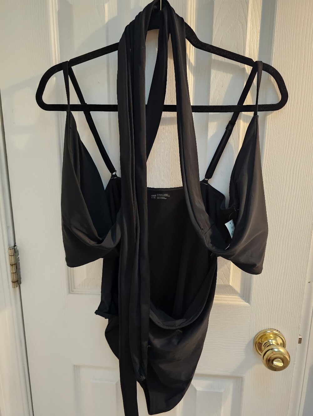NWT Aerie Black Wrap Style One-Piece Swimsuit Size XL - Picture 4 of 7